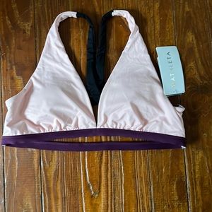 NWT Athleta swim Mod Block Plunge bikini top XL